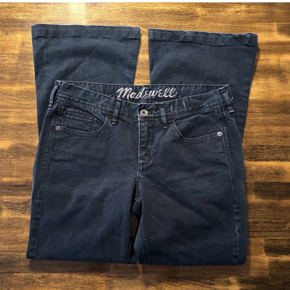 Madewell Women's 29 Jeans Mid Rise Flare Dark Wash Denim Low Stretch Y2K 32 X 29